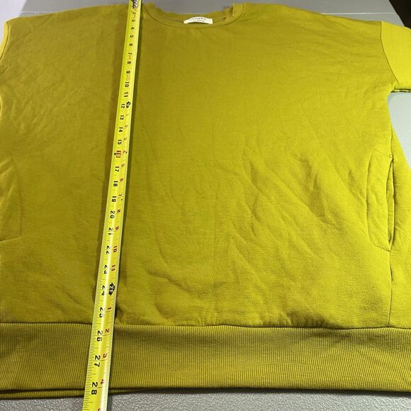 ZENANA Sweatshirt Oversized Tunic Crew Neck Long Line Pockets Womens L Green - Picture 5 of 7